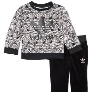 Adidas Kids(Infant) Originals Zebra Crew Set